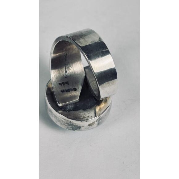 925 Sterling Silver Vintage Dichroic Glass Modernist Ring Size 7.25 / 13.4 Grams - Picture 5 of 9